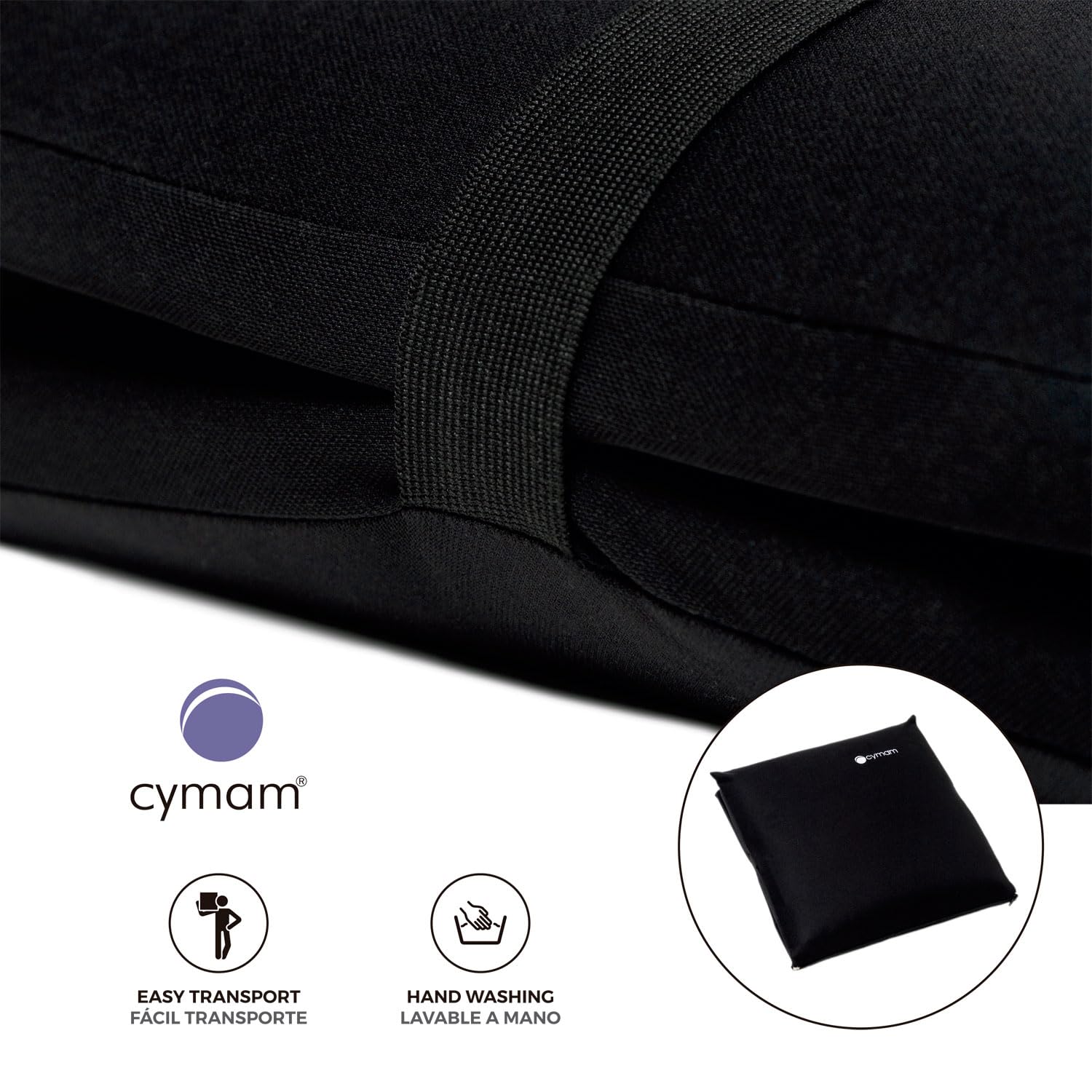 Cojín Antiescaras Convertible, Uso Doble con Respaldo o Asiento | Para silla de ruedas, oficina y coche, viscoelástico, ergonómico y con cinta antideslizante