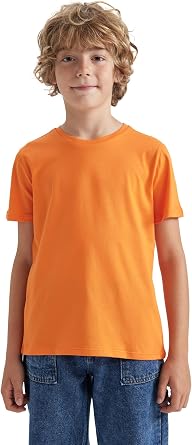 DeFacto Erkek  ocuk Regular Fit K sa Kollu Ti rt, Siyah, 4/5 Ya