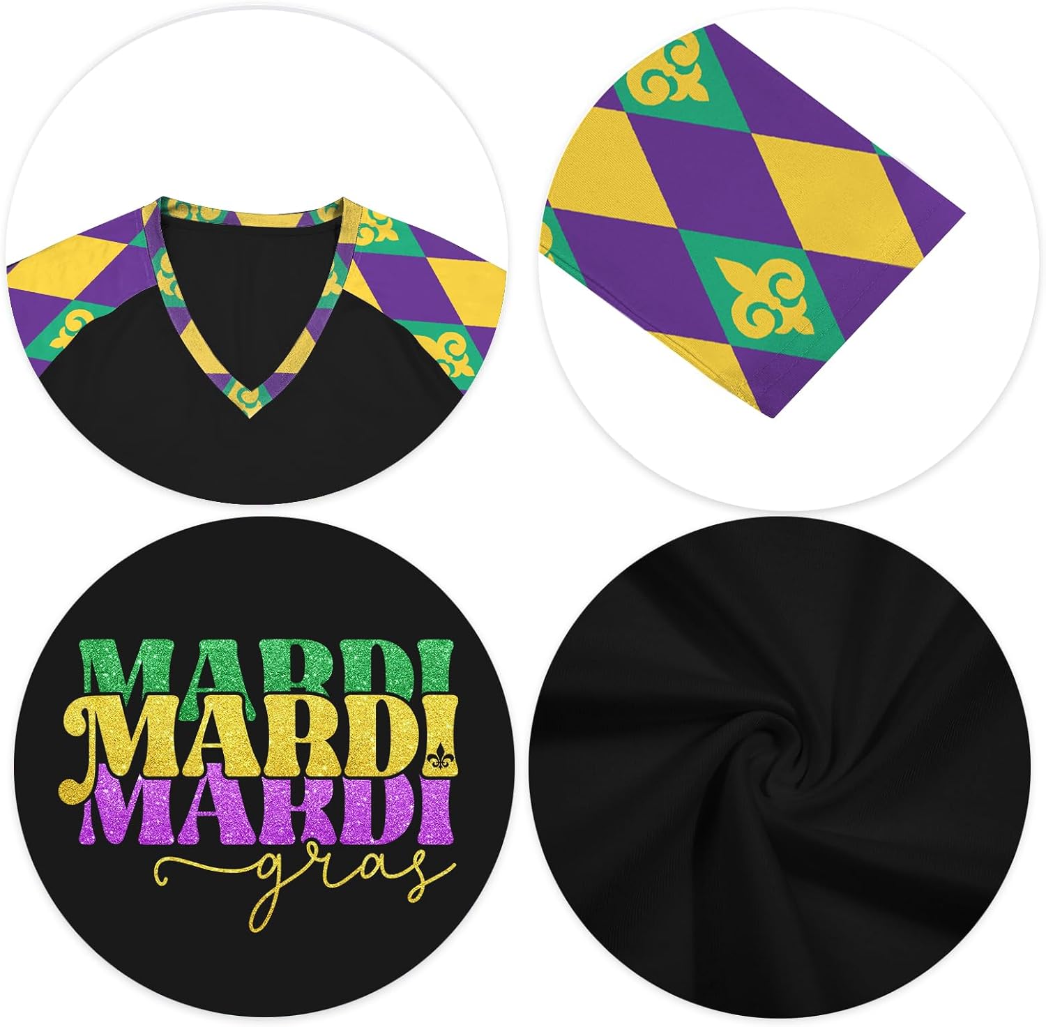 Mardi Gras Shirts for Women Funny Carnival Tuesday T Shirt New Orleans Party Shirt Mardi Gras Outfit Long Sleeve Tops - Image 7