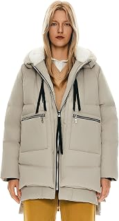 OROLAY Women's Thickened Oversized Down Jacket with Fleece-Lined Hood - Windproof Winter Parka for Ultimate Warmth