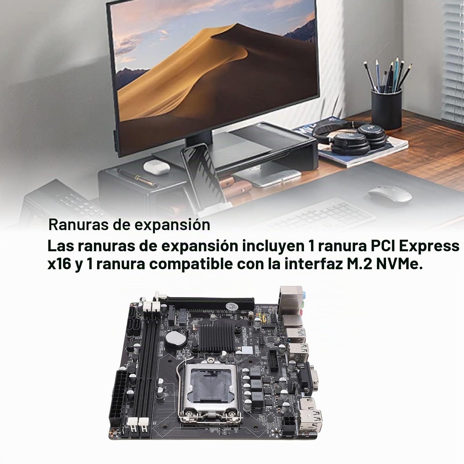 Tosuny Placa Base H81 LGA1150 Mini ITX, Placa Base para Computadora de Escritorio DDR3 de Doble Canal con Ranura M.2 NVMe, SATA 6Gb/s PCIe X16 Compatible con Procesadores Core I3 I5 I7