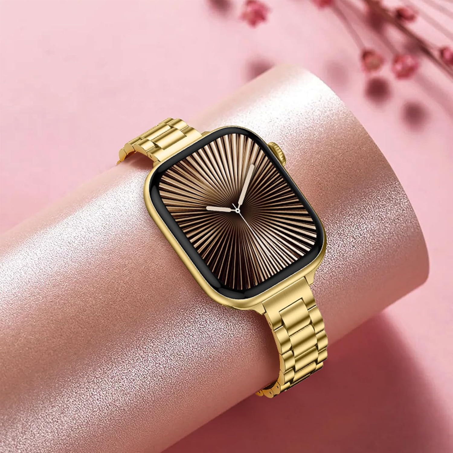 Thin Metal Bands Compatible with Apple Watch Band 49/46(S11/10)/45/44/42mm, Women Dressy Slim Stainless Steel Strap Compatible for iWatch Ultra 3/2/1 SE 3/2/1 Series 11 10 9 8 7 6-1, Gold - Image 6