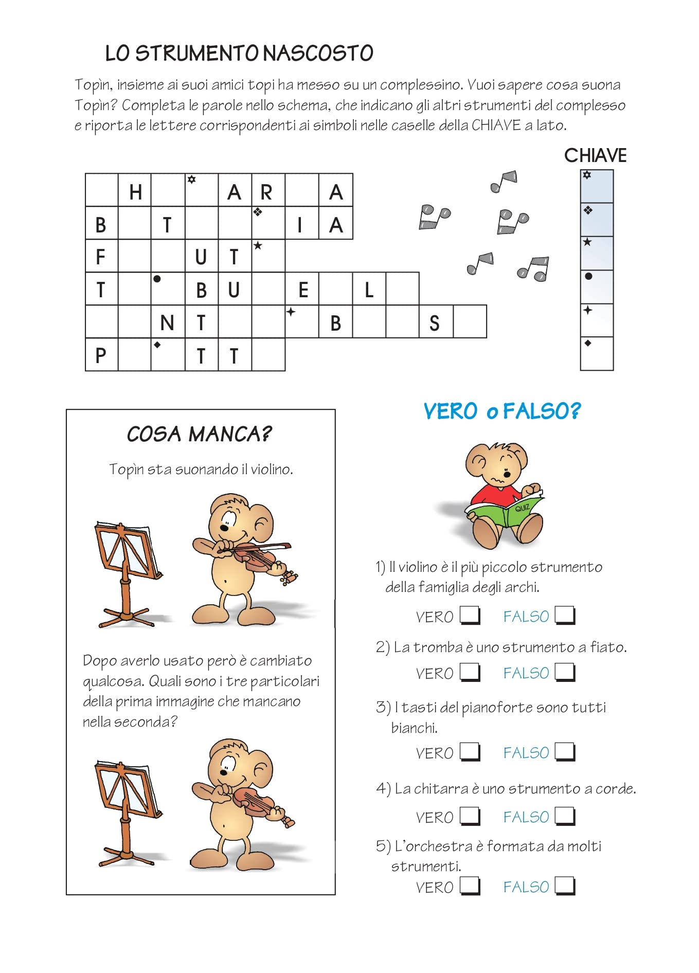 L'enigmistica musicale Corso di teoria musicale per bambini Vol. 1