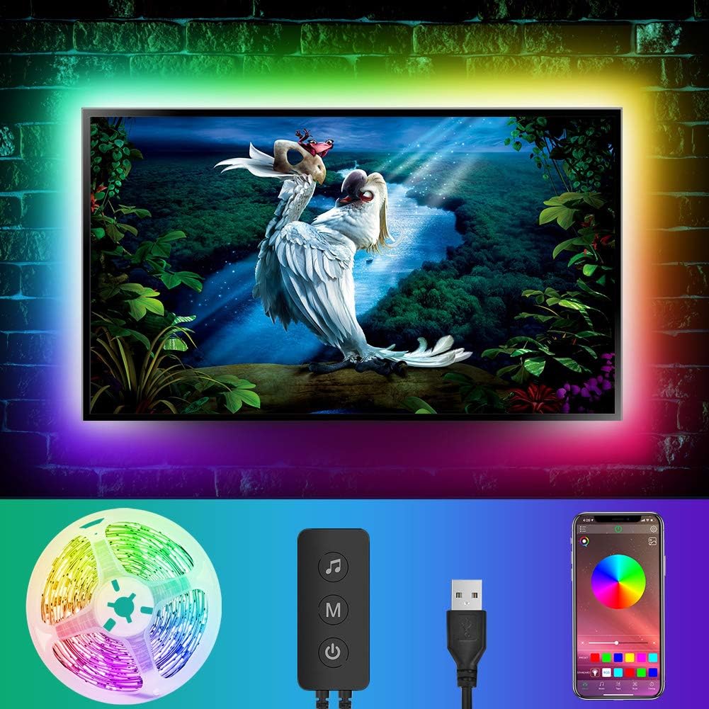 Striscia LED Auto, Trongle Luci LED Interne per Auto con 48 LED RGB, 4