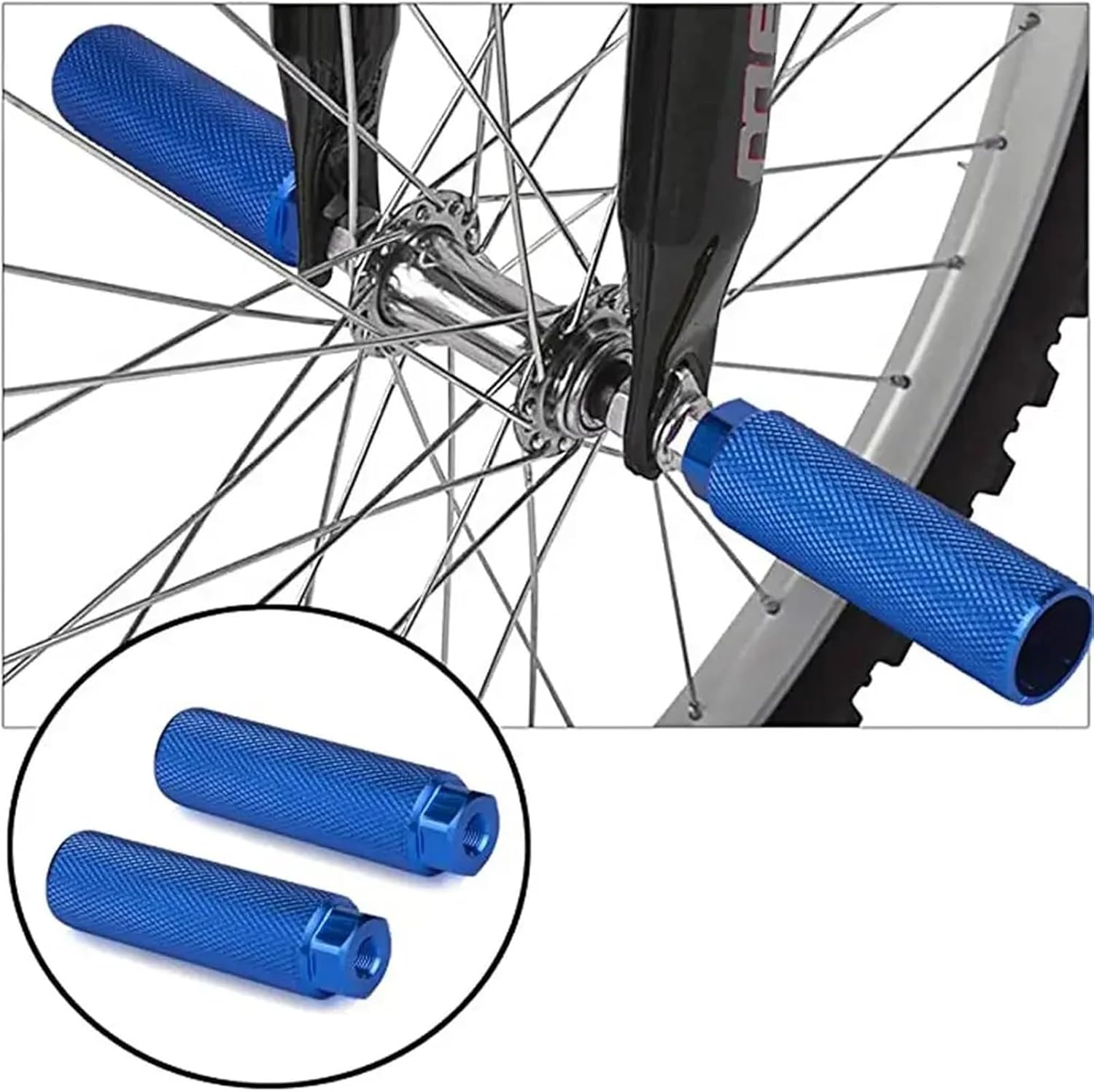 Bike Pegs 5 Pair Aluminum Alloy BMX Bike Pegs - Anti-Skid Stunt for Mountain/Cycling Bikes, Fits 3/8" Axles