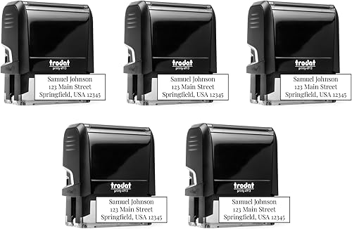 Miniatura 10 de Sello de dirección personalizado, 20 opciones de fuente, sello de dirección autoentintado de 3 líneas, hasta 3 líneas de texto personalizado