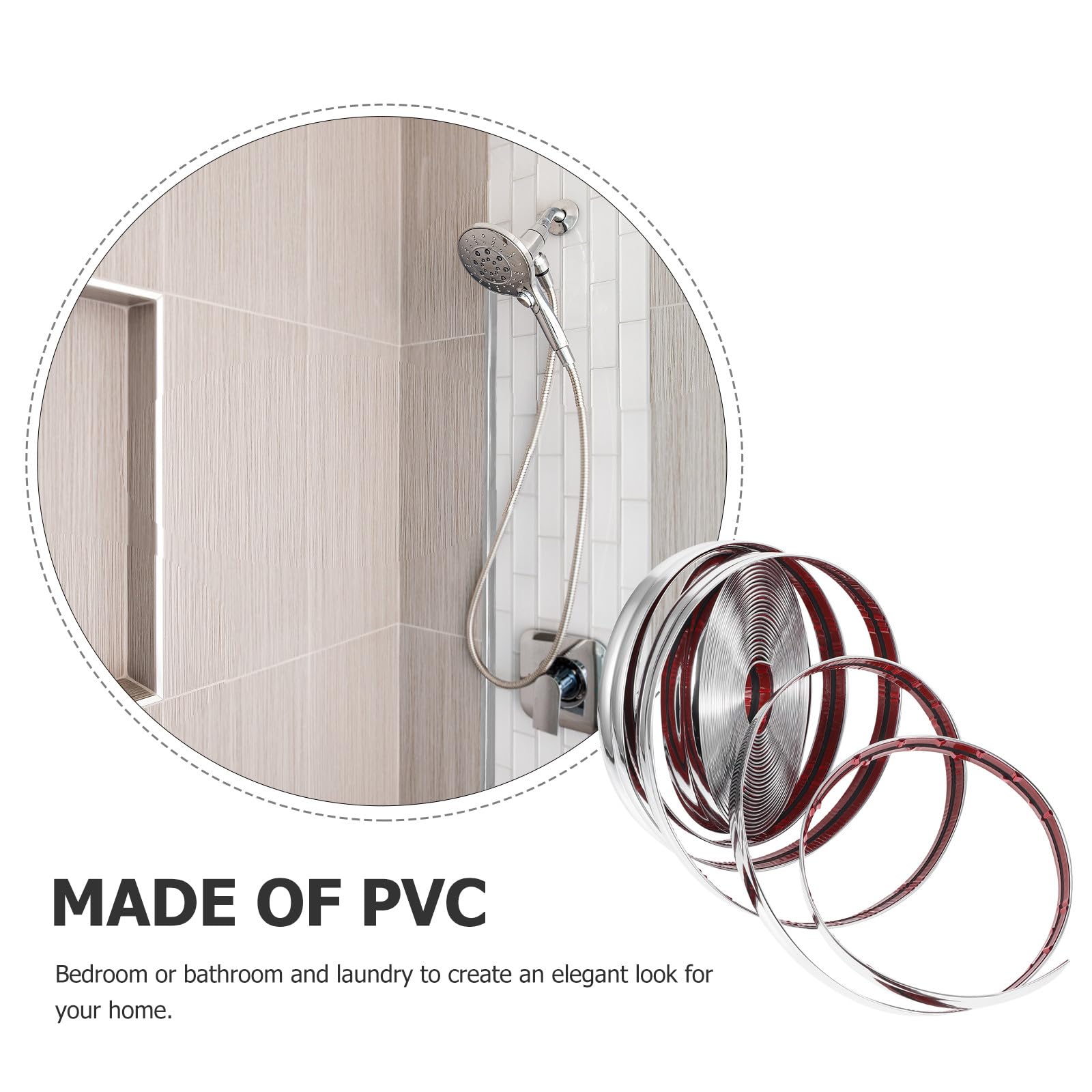 Moldura Anticolisión Flexible de Esquinas Pared Adhesiva Pvc Autoadhesiva Protección Fácil de Instalar y Baño y Lavandería
