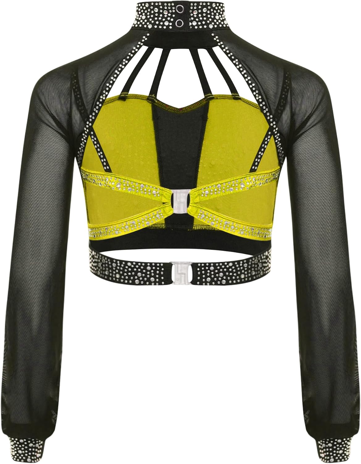 YiZYiF Big Girls Sports Workout 2-Piece Figure Skating Costume Crop Tops and Leggings Set Athletic Dance Outfits Yellow 12 Years