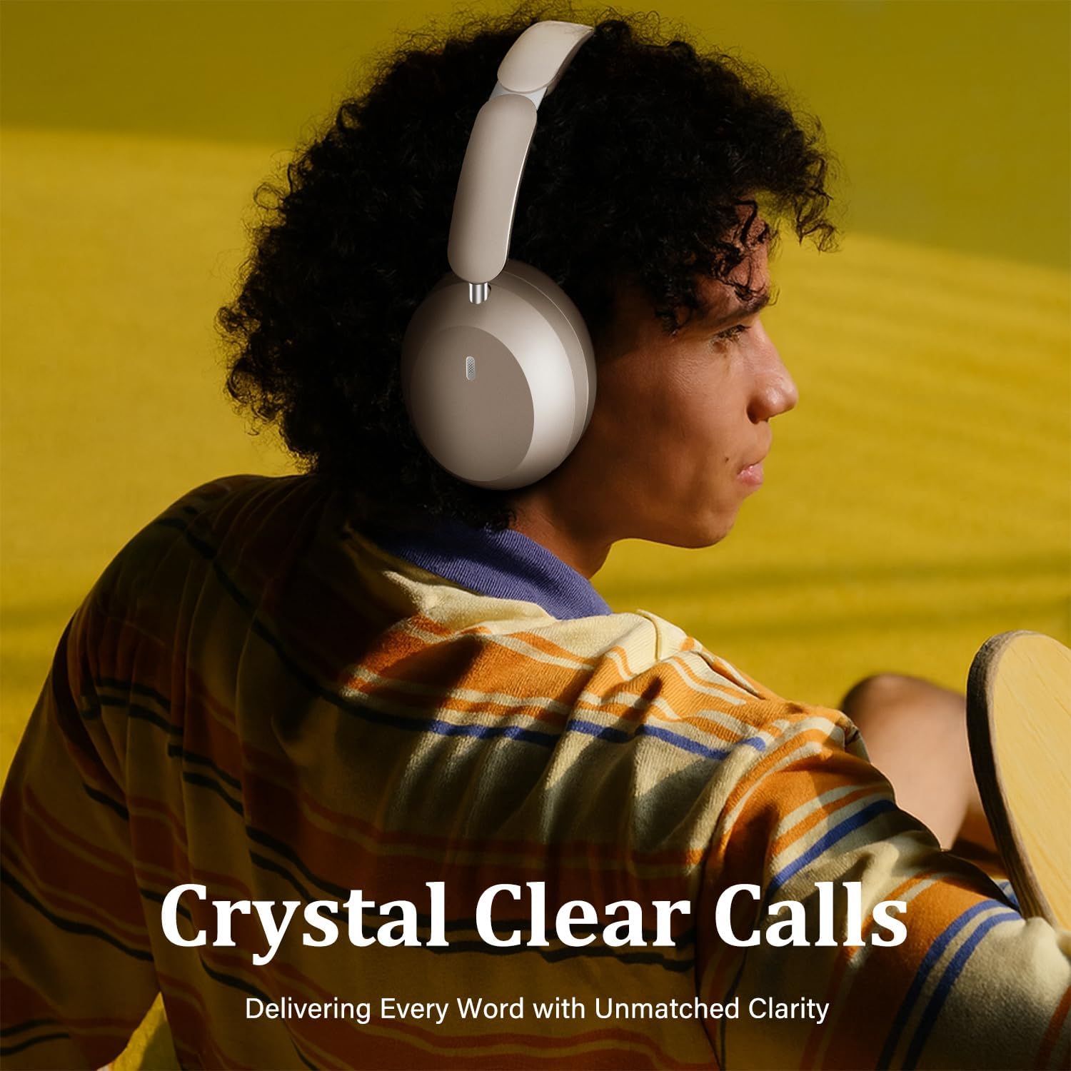 Wentronic Y04 Bluetooth Headphones Active Noise Cancelling Wireless Over Ear Headphones High Sound Quality Foldable Headphones with Soft Ear Cushion for Travel - Starlight - Image 6