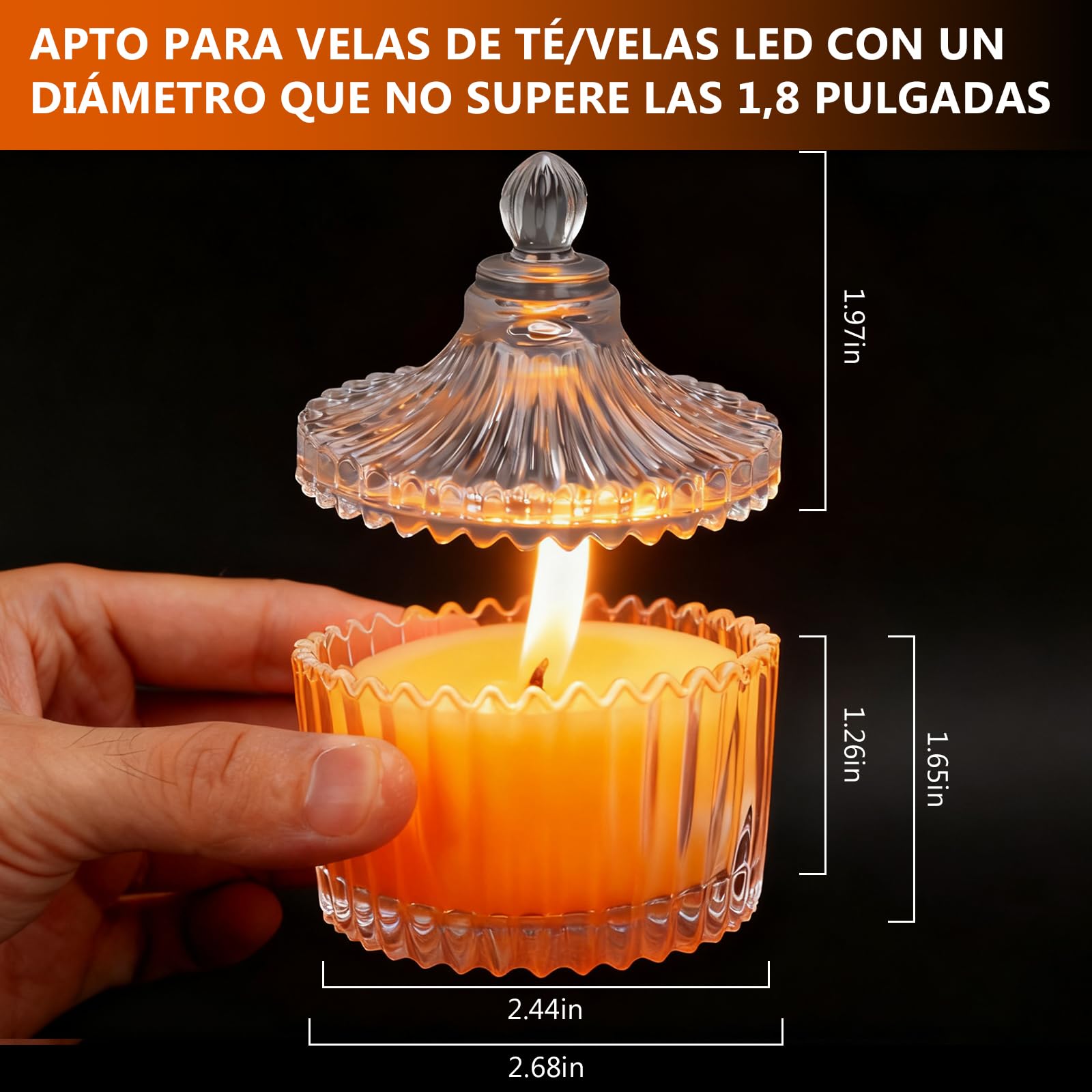 16 portavelas de té, portavelas de cristal con tapa, tarros pequeños transparentes, mini portavelas, decoración del hogar y boda, fiesta de cumpleaños