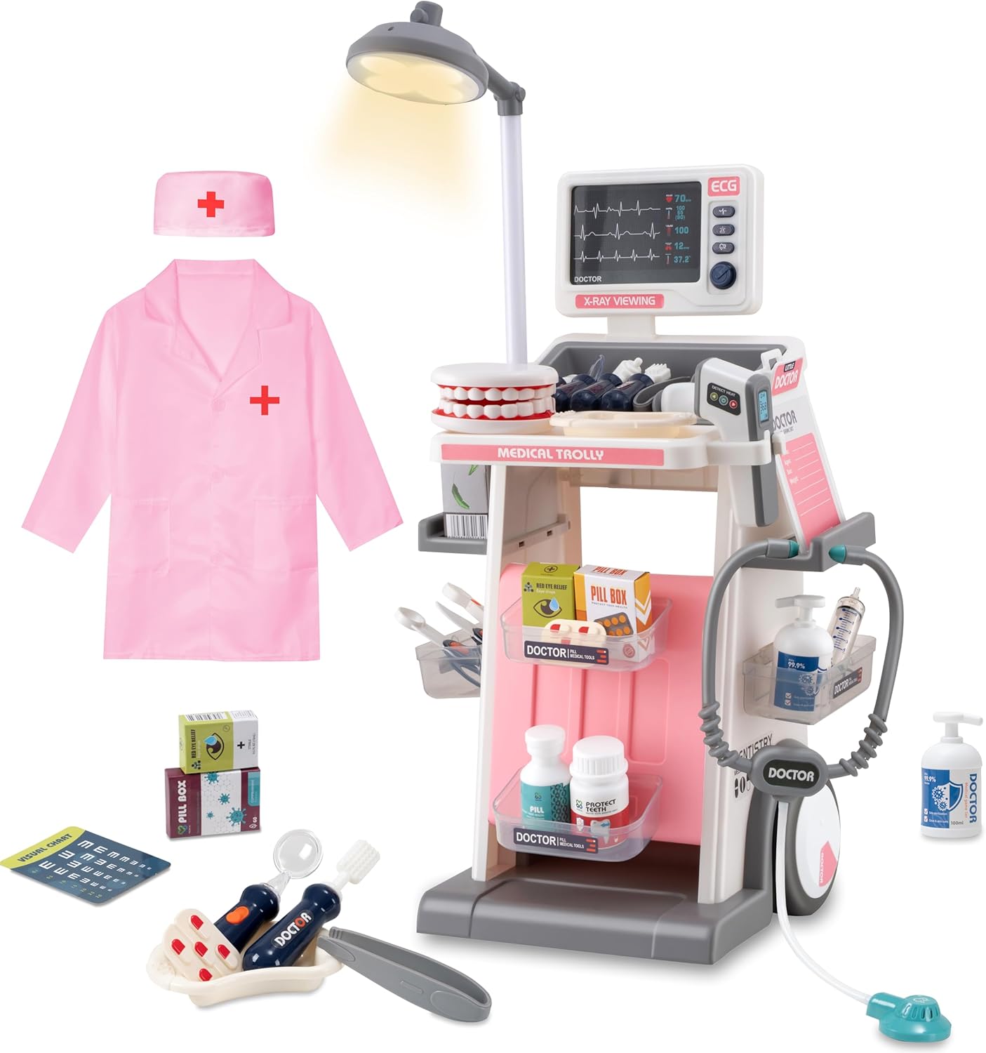 STEM Doctor Playset Doctor Kit for Toddlers 3-5 with Sound and Light Effects, Edical, Doctor Kit for Kids - Gifts of Educational Toys to Stimulate Children's Imagination