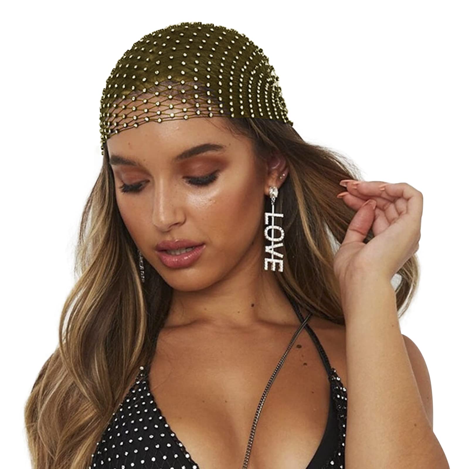 Gmmidea Fascia da donna con strass e strass, per capelli e ragazze, colore: Arancione