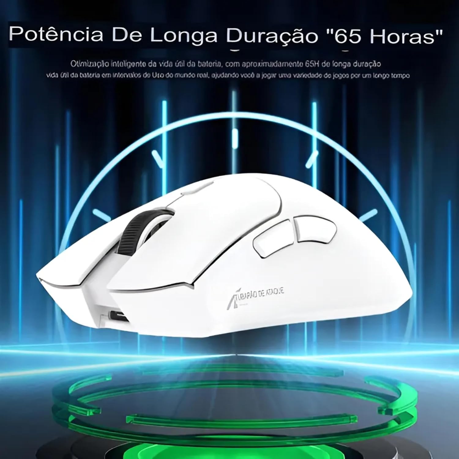 Mouse Gamer ATTACK SHARK R1 Branco Sem Fio 18000 DPI Sensor PAW3311 RGB Recarregável – Alta Precisão e Design Ergonômico (Branco)