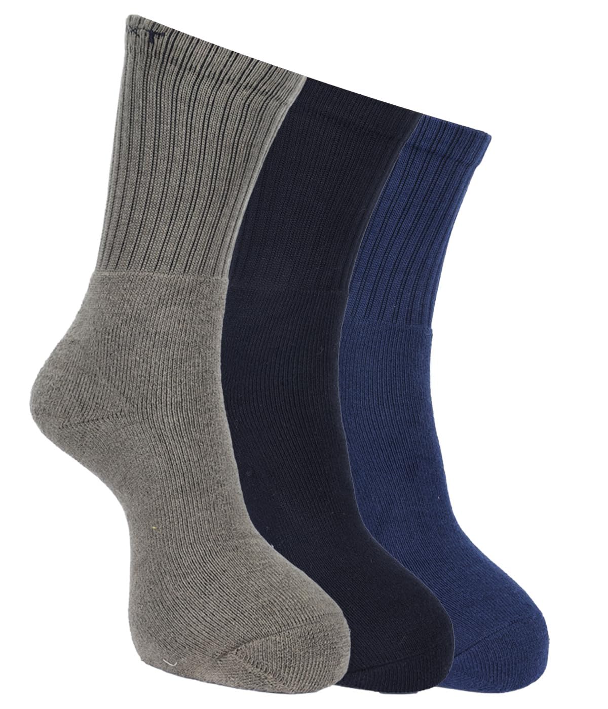 BY Dollar Full Length Cotton Comfort Socks for Men, Compact Cotton Stretch Crew/Mid Calf Length Socks (Free Size Pack of 3)-image-44