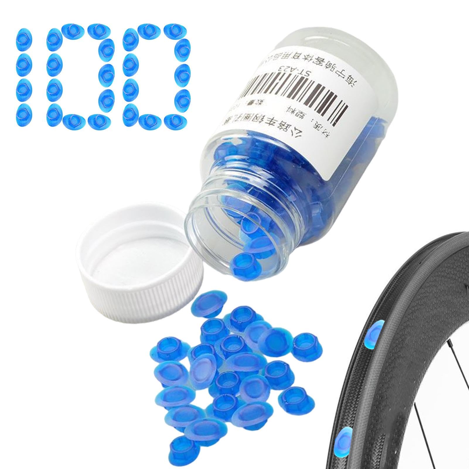 Tappo per cerchione bici da strada,Tappi per cerchioni per biciclette - 100 tappi per ruote ad anello in acciaio | Cuscinetto per pneumatici da strada per ciclo di strada e montagna, tappi per