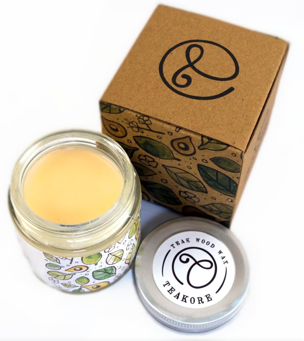 Teakore wood wax (Organic Beeswax, FDA approved Mineral Oil, 120ml, Food safe)