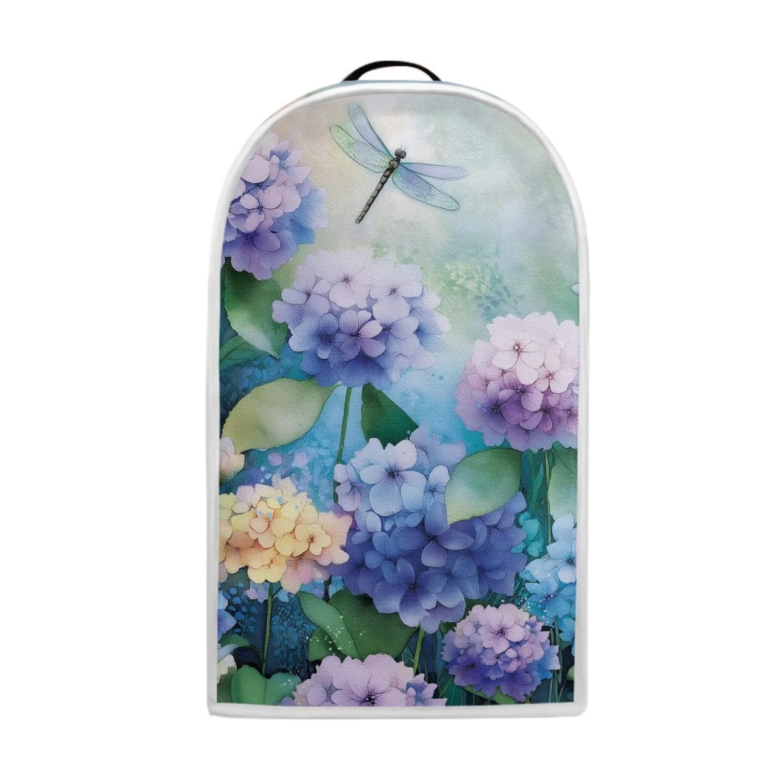 Talayituse Dragonfly Hydrangea Print Blender Dust Cover, Fingerprint Protection Cover for Stand Mixer or Coffee Machine, Home Kitchen Appliance Covers for Stain Dust Resistant Supplies