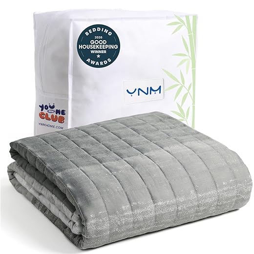 YnM Cooling Weighted Blanket — Oeko-Tex Certified Material (Gradient Dark Grey, 60"x80" 20lbs), Suit for One Person(~190lb) Use on Queen/King Bed