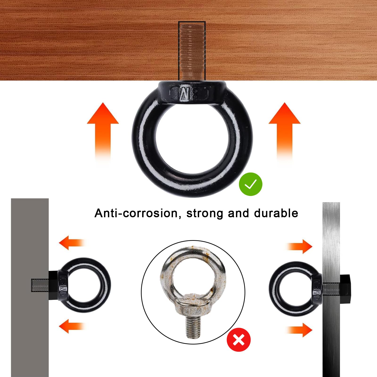 Yohuork 6 Pack M8 Eye Bolt - Image 3
