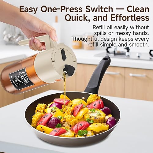 Miniatura 3 de Dispensador de aceite para cocina, juego de 2 unidades, rociadores de aceite y dispensadores para cocina familiar, dispensador de aceite sin fugas,