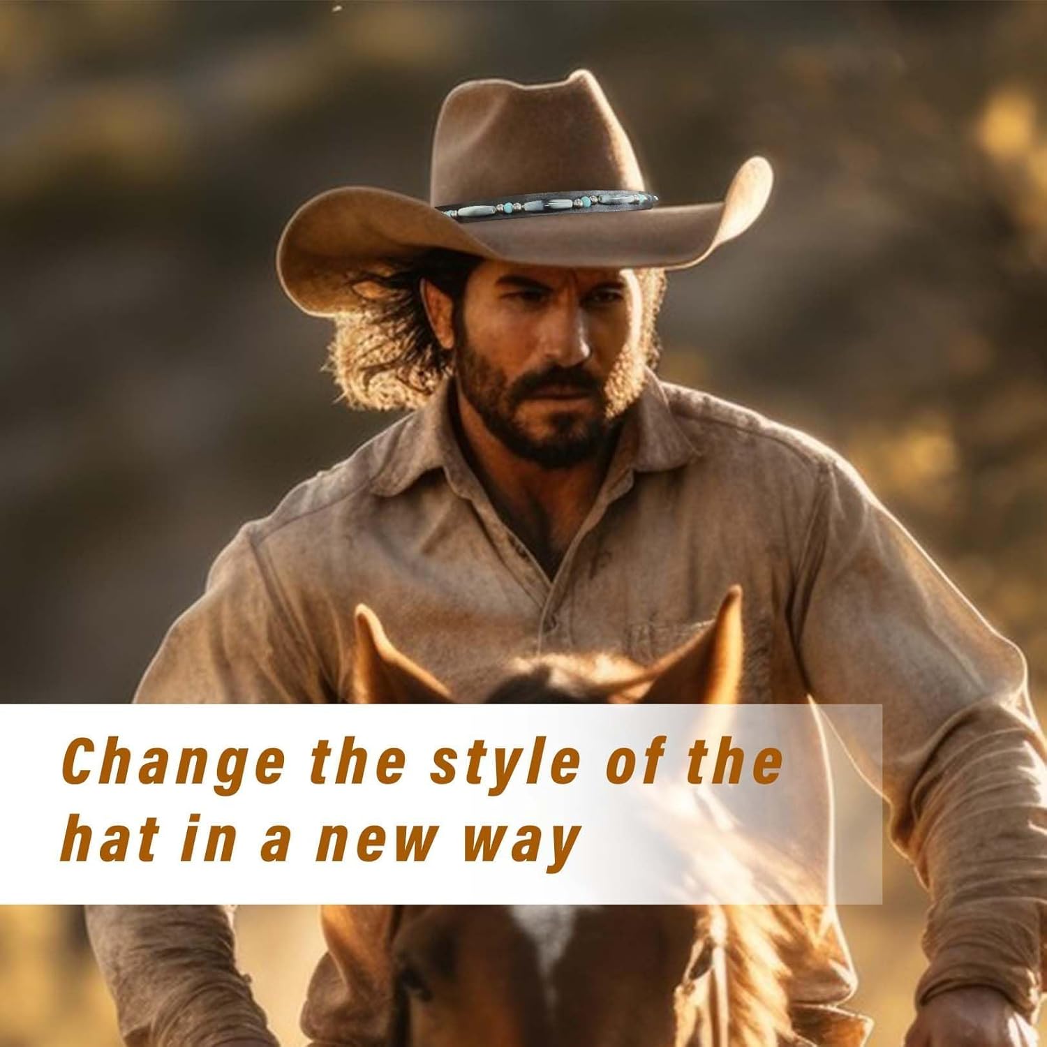 Cowboy Hat Bands for Men Women, Leather Hatbands Belt for Cowboy/Western/Fedora/Cowgirl Hats Multicolor - Image 6