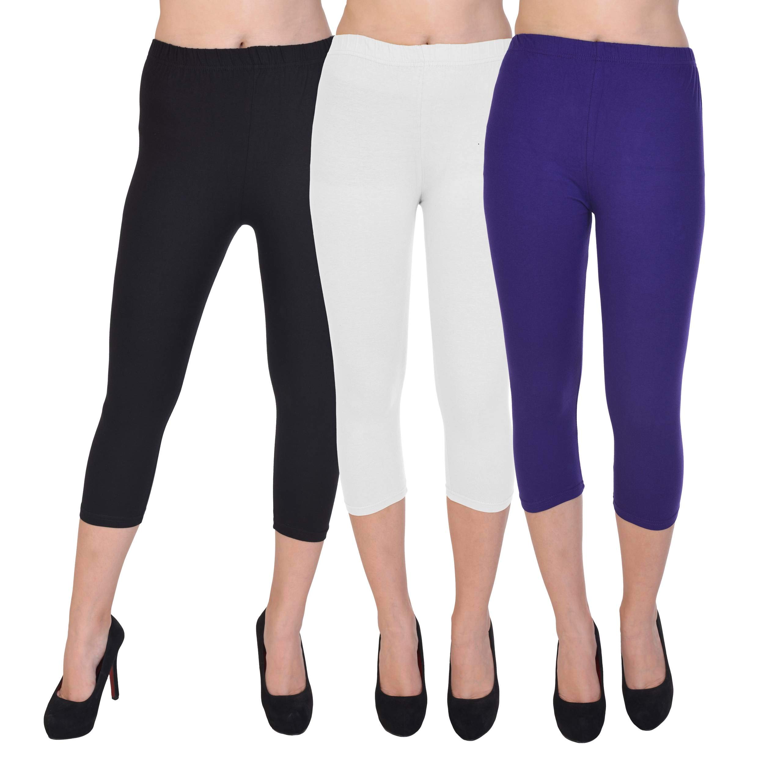 Capris for Womens and Girls 3/4 Leggings for Women Capri for Women Combo Pack of 3-image-38