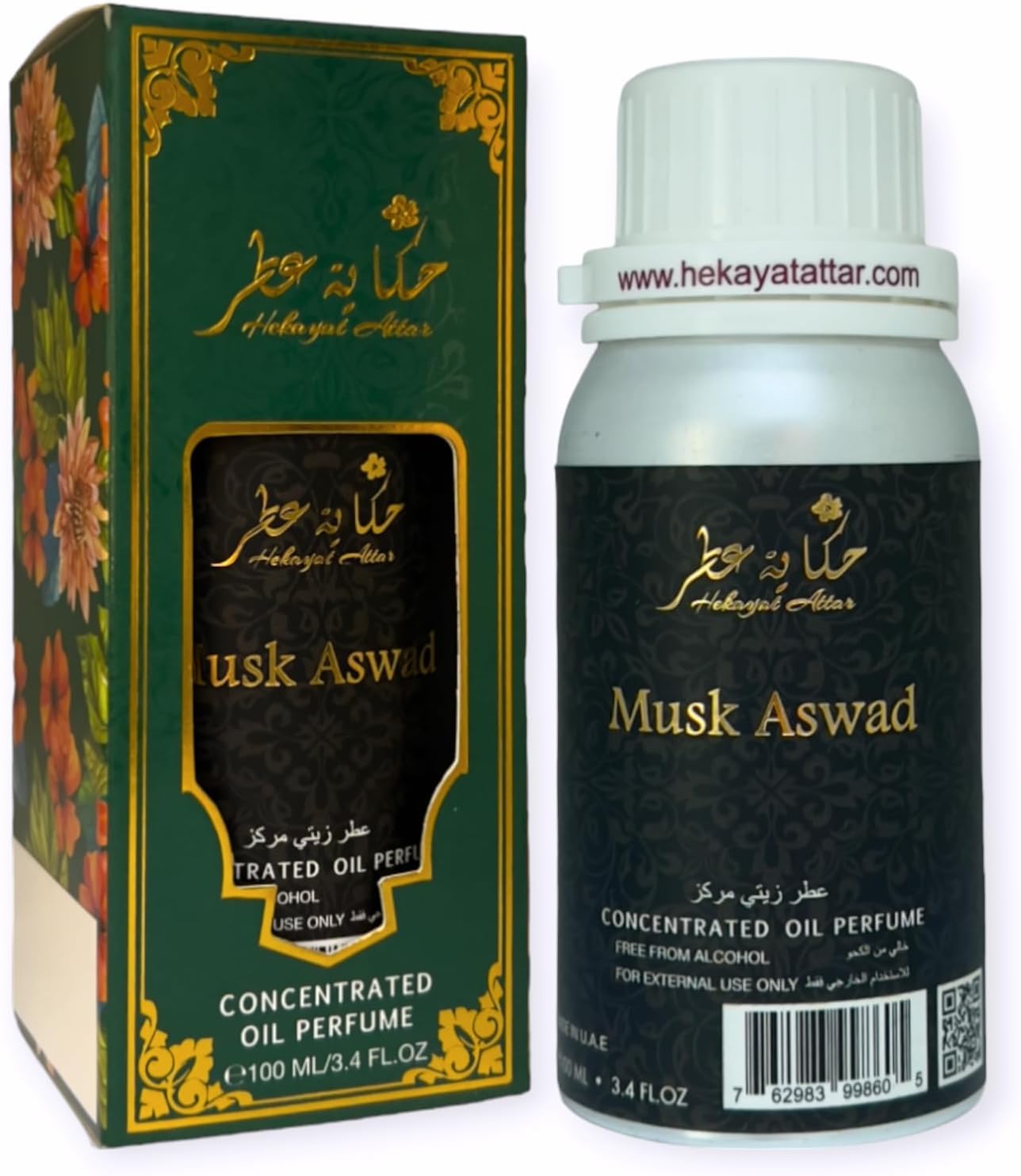 MUSK ASWAD 100ML CONCENTRATED PERFUME OIL by Hekayat Attar