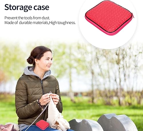 Miniatura 3 de Juego de 26 agujas de tejer intercambiables de metal, agujas de tejer circulares de metal, kit de agujas de coser con alambre circulante para hilo