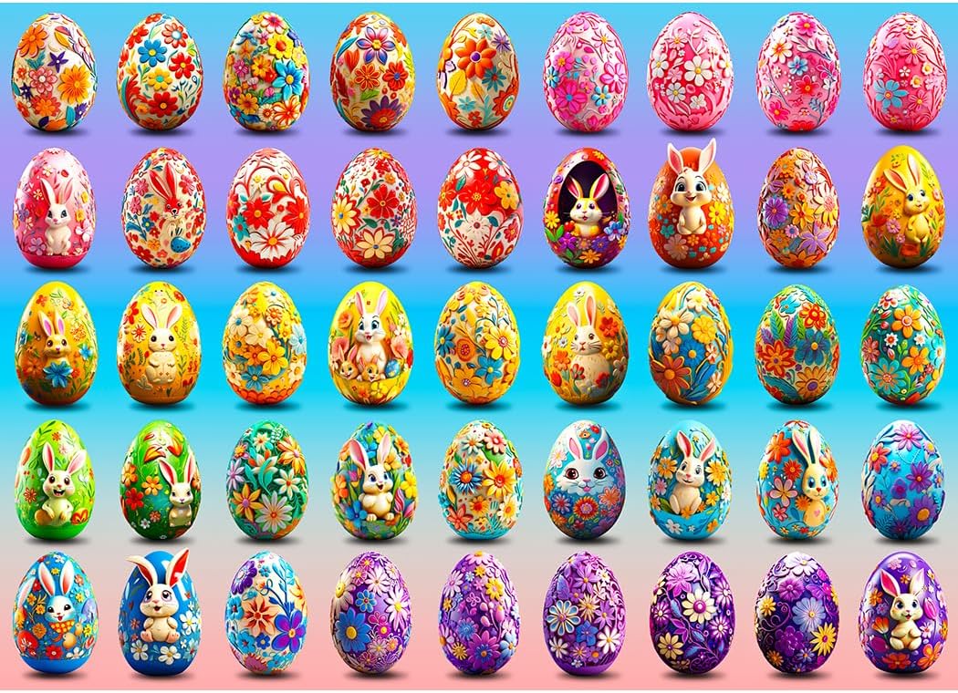 Bgraamiens Puzzle1000 Pieces Colorful Easter Eggs Puzzle