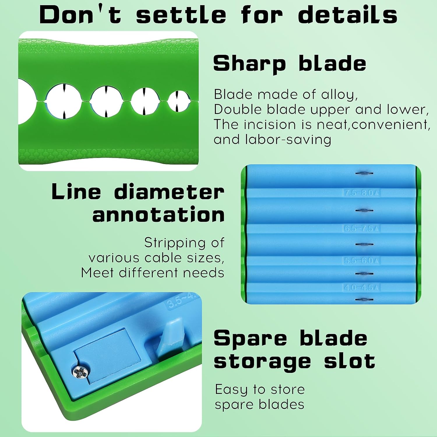 Loose tube buffer tube stripper A-3511 fiber optic mid span cable cutting tool longitudinal bundle stripping range 3.5-11mm Longitudinal bundle stripper Equipped with 12 spare blades