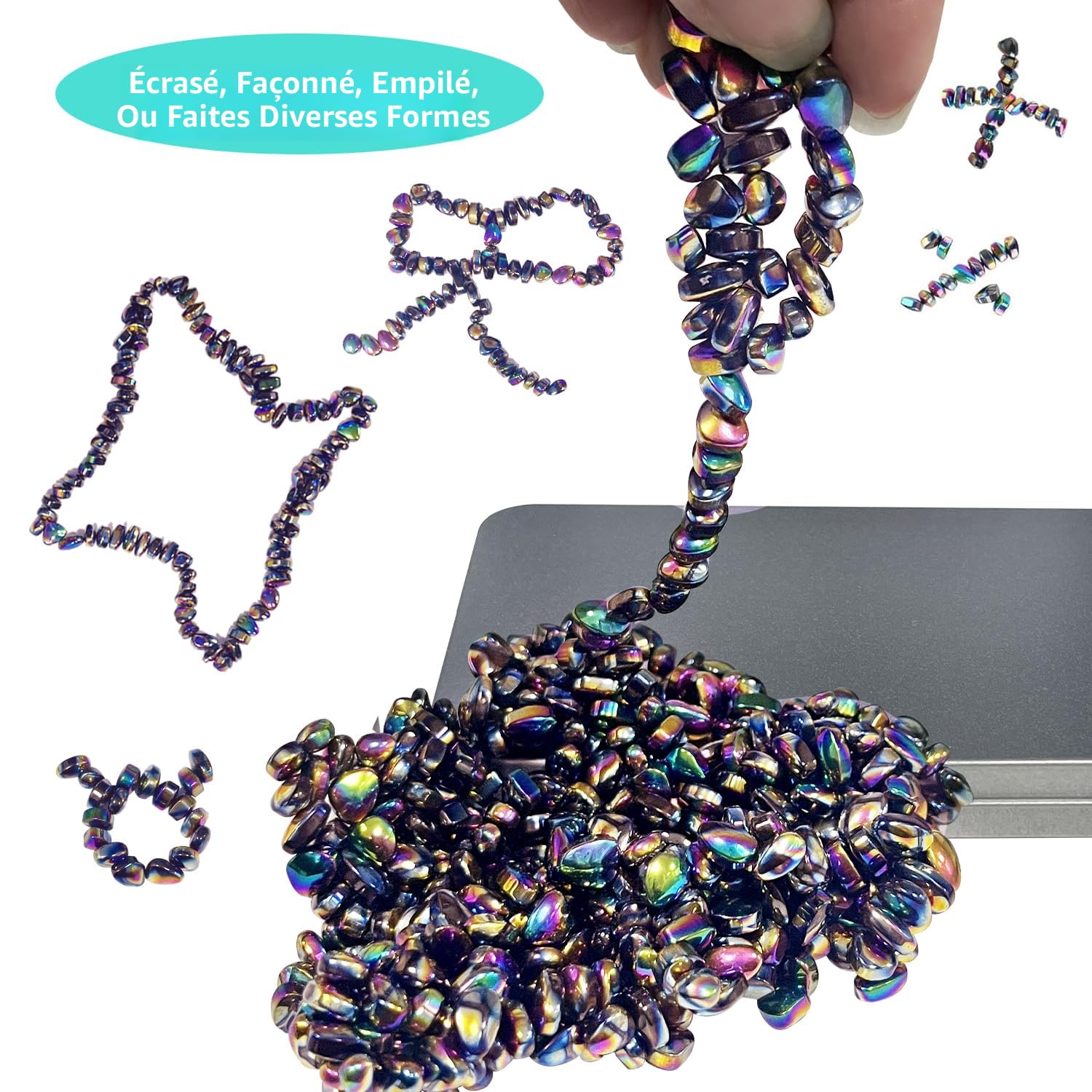 Lot de 510 pierres magnétiques en ferrite pour soulager le stress et l'anxiété et tuer le temps, meilleur cadeau pour les amis et la famille