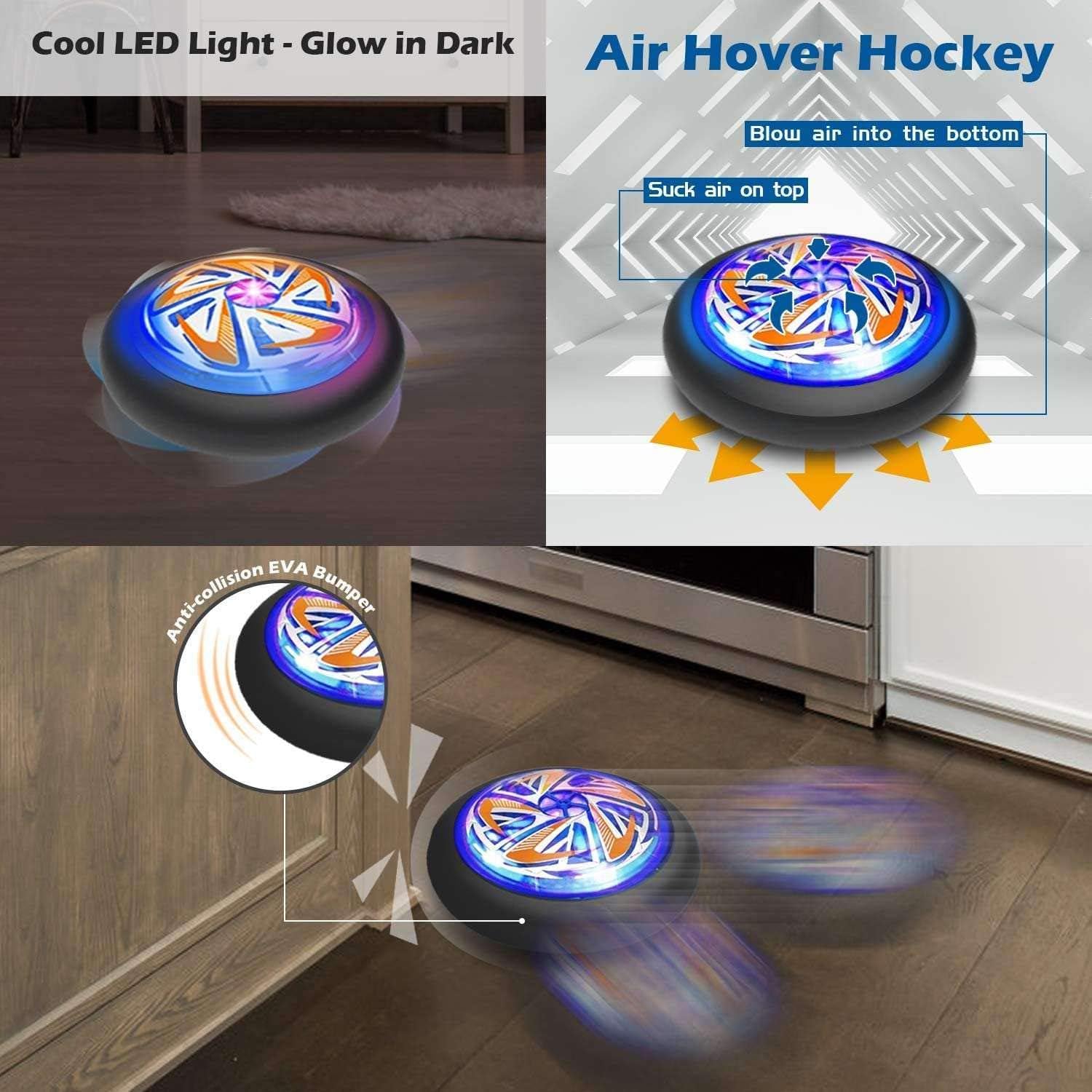 Woosh Woosh Hover Hockey Set for Kids, Rechargeable Hover Hockey with Led Lights, 2 Goals, 2 Hockey Sticks and 1 Pump for Inflatable Indoor Soccer Ball : Sports & Outdoors