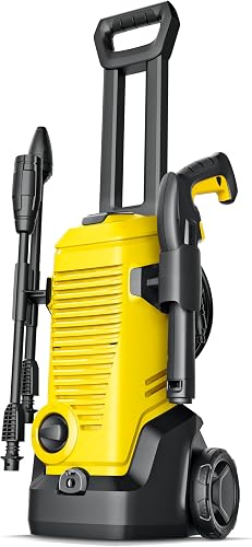 Kärcher Yellow K3 Pressure Washer : Max. 120 Bar, Flow Rate: 380 l/h, Area Coverage: 25 m²/h, Integrated Water Filter, 6m Hose & Gun, Dirt Blaster, Device-Side Quick Connect