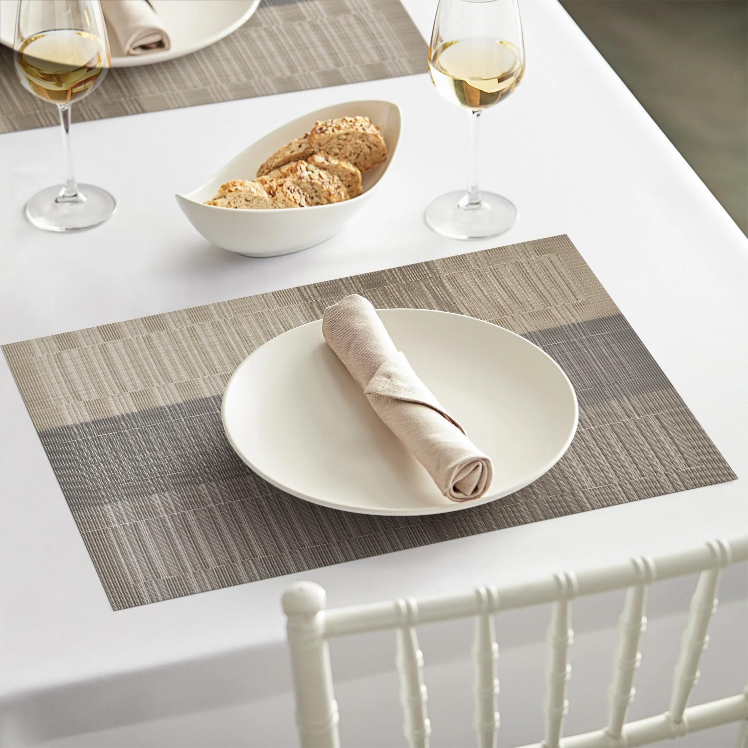 6 Tischsets Aus PVC-Polyester - Rutschfest, Hitzebeständig Bis 100°C, Waschbar 45x30 Cm