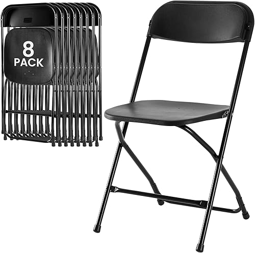 Vista 11 de DUMOS Paquete de 10 sillas plegables acolchadas de cuero, asiento comercial apilable portátil para interiores y exteriores con marco de acero, Caqui