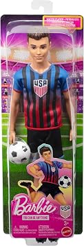 Barbie Careers USSF Soccer Fashion Ken Doll Dressed in Removable Sport-Themed Outfit & Shoes with Accessories