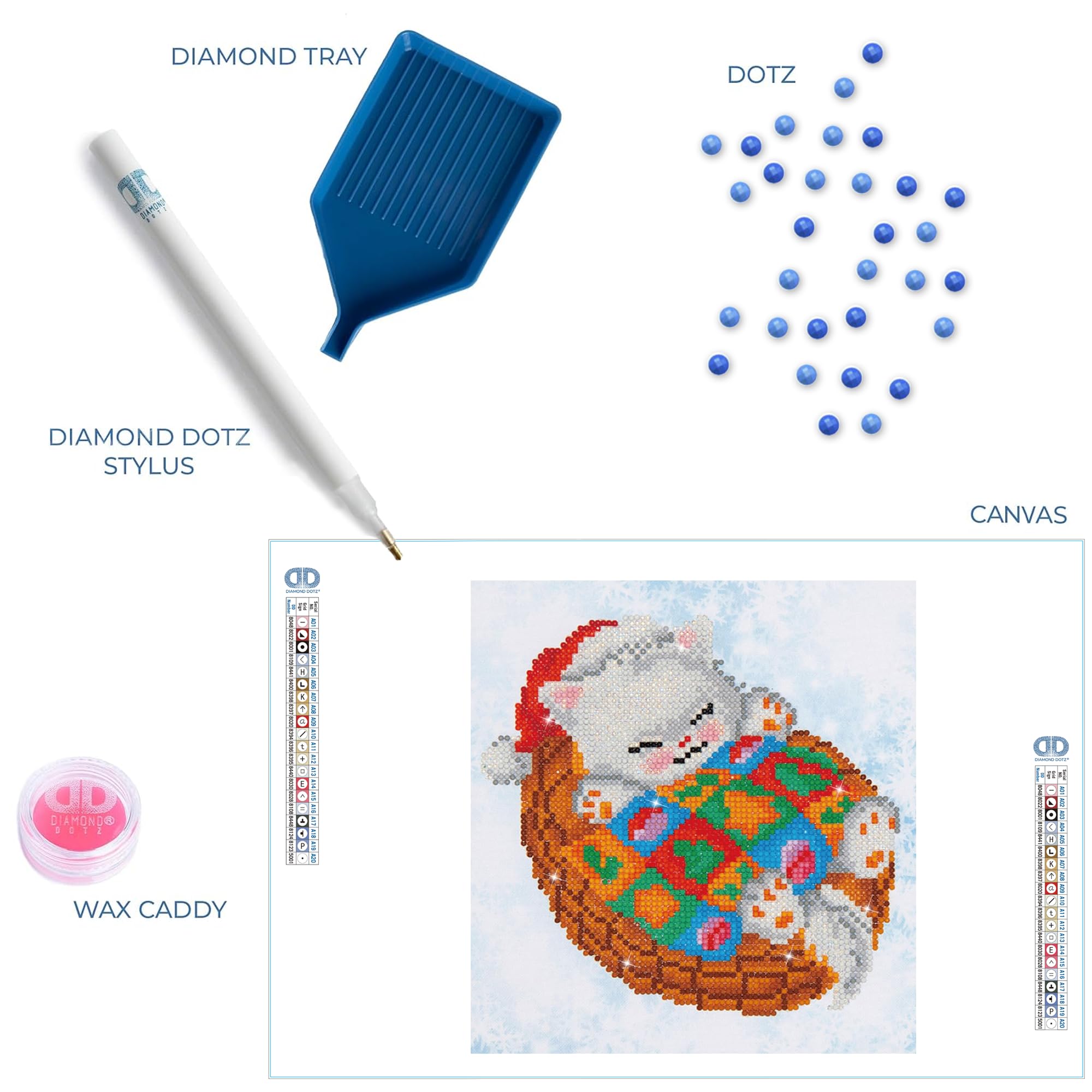Diamond Dotz Weihnachtshund – Diamantmalerei-Set Ca. 23x25 Cm, Inkl. Steine, Stift & Anleitung (für Kinder & Erwachsene)