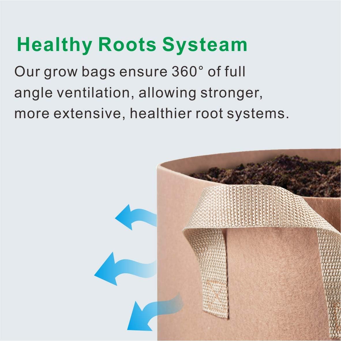 24-Pack 25 Gallon Grow Bags Tan Fabric Round Aeration Pots Container for Nursery Garden and Planting Grow (25 Gallon, Tan(24-Pack))