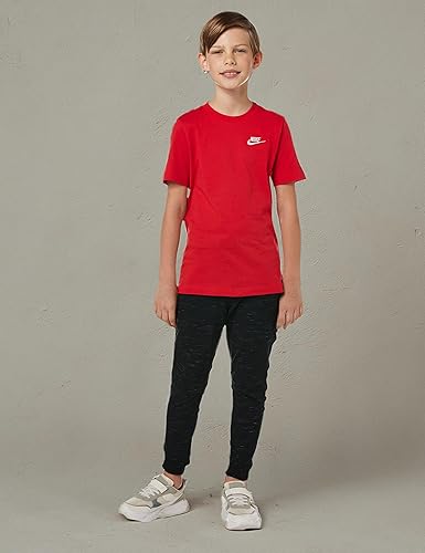 Miniatura 7 de Nike Camiseta NSW para niños Bordado Logo Futura Camisetas AR5254-101 Talla, Gris oscuro jaspeado Blanco