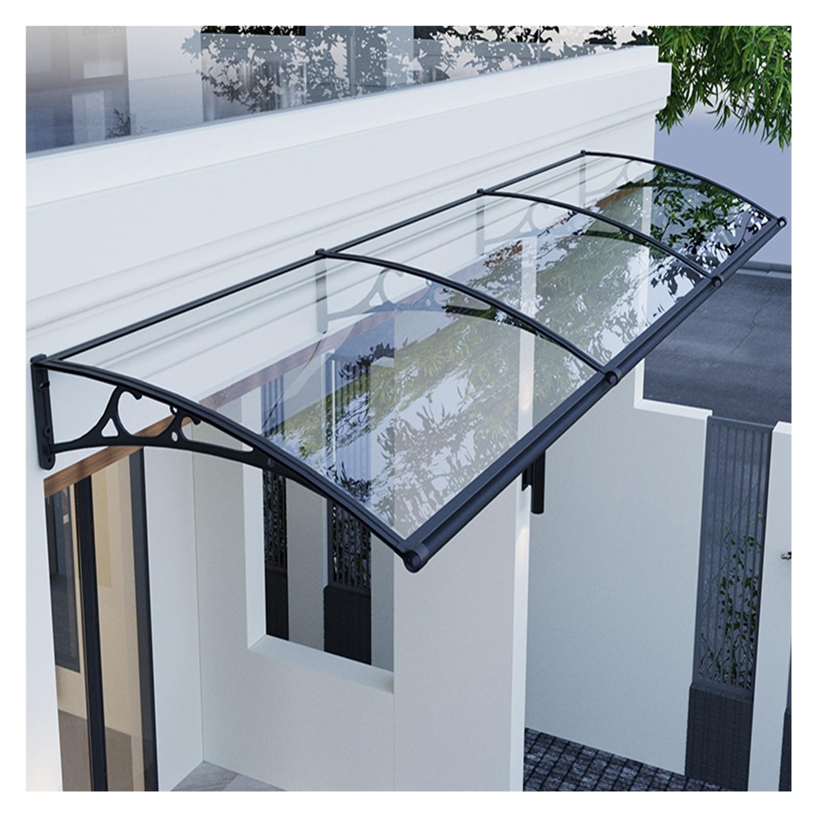 Auvent de fenêtre transparent 60x120 cm de protection extérieure