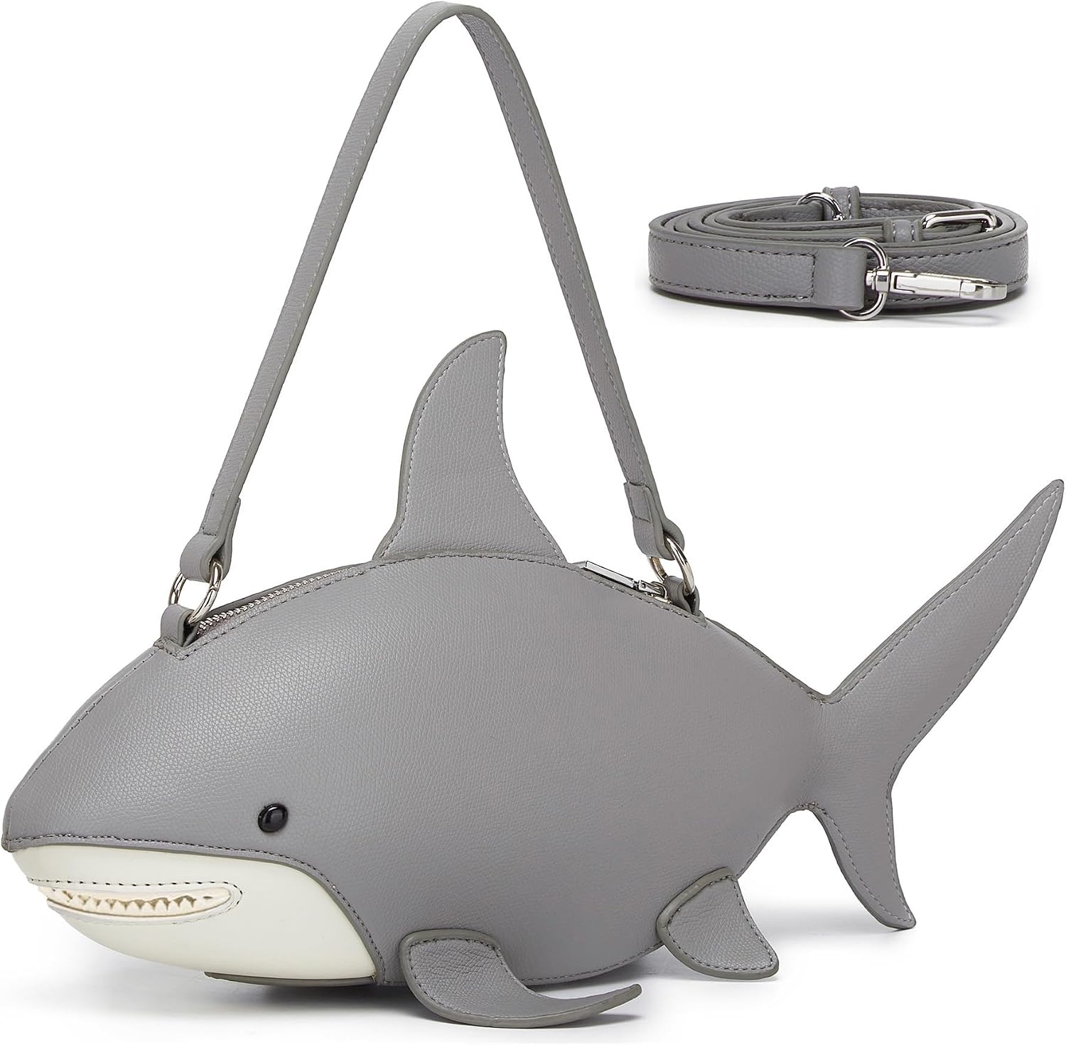 Novelty 3D Shark Purse Unique Fun Handbag Shoulder Crossbody Bag