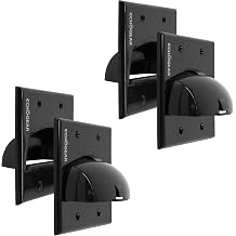 ECHOGEAR Black in Wall Cable Hider - 2 Pack Dual Gang Pass Through Pair with Drywall Brackets Included - Manage & Conceal 16 Low Voltage Cords - Quick Install with Cutting Template