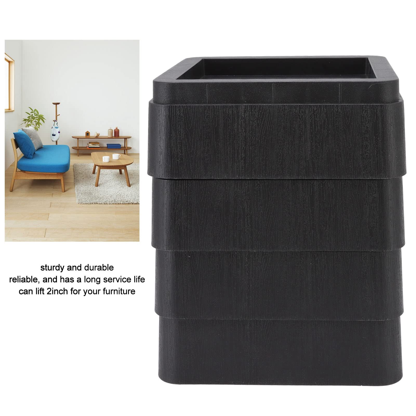 Fdit 4 Alzate per Mobili, Protezione per Gambe da Tavolo in Plastica da 2 Pollici, Accessori per la Casa Adatti per Divano Letto