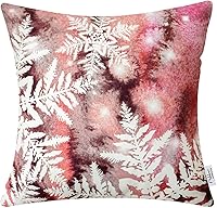 Vista 5 de Ashler - Juego de 4 fundas de almohada de Navidad, 18 x 18 pulgadas, fundas de almohada de Navidad rosadas, decoración navideña para el hogar