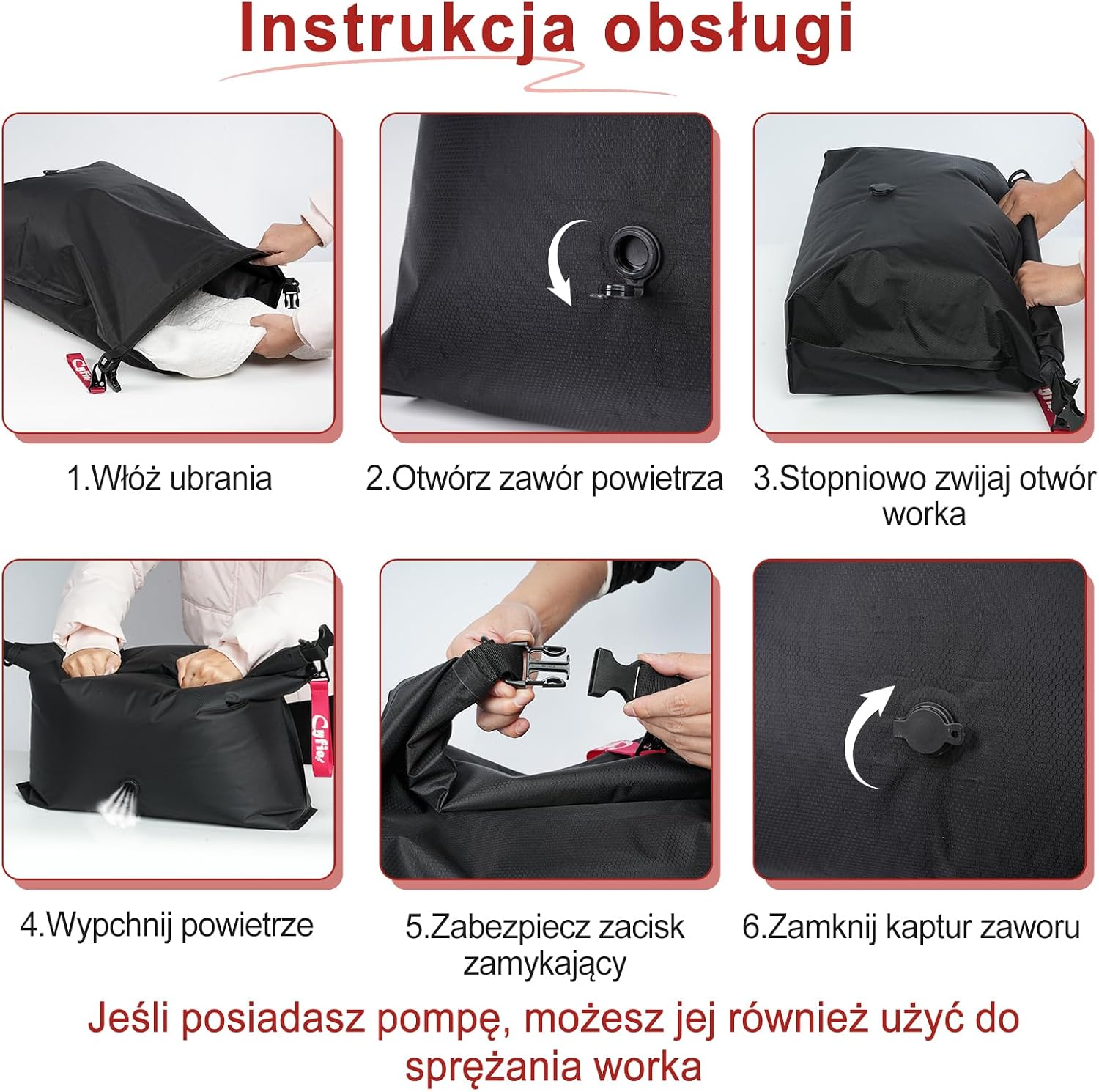CYFIE Дорожный вакуумный мешок для одежды 62 x 49 x 15 см 25 л многоразовый мешок для белья дорожный мешок для белья компрессионный мешок нейлон 70D TPU складной для плавания фитнеса