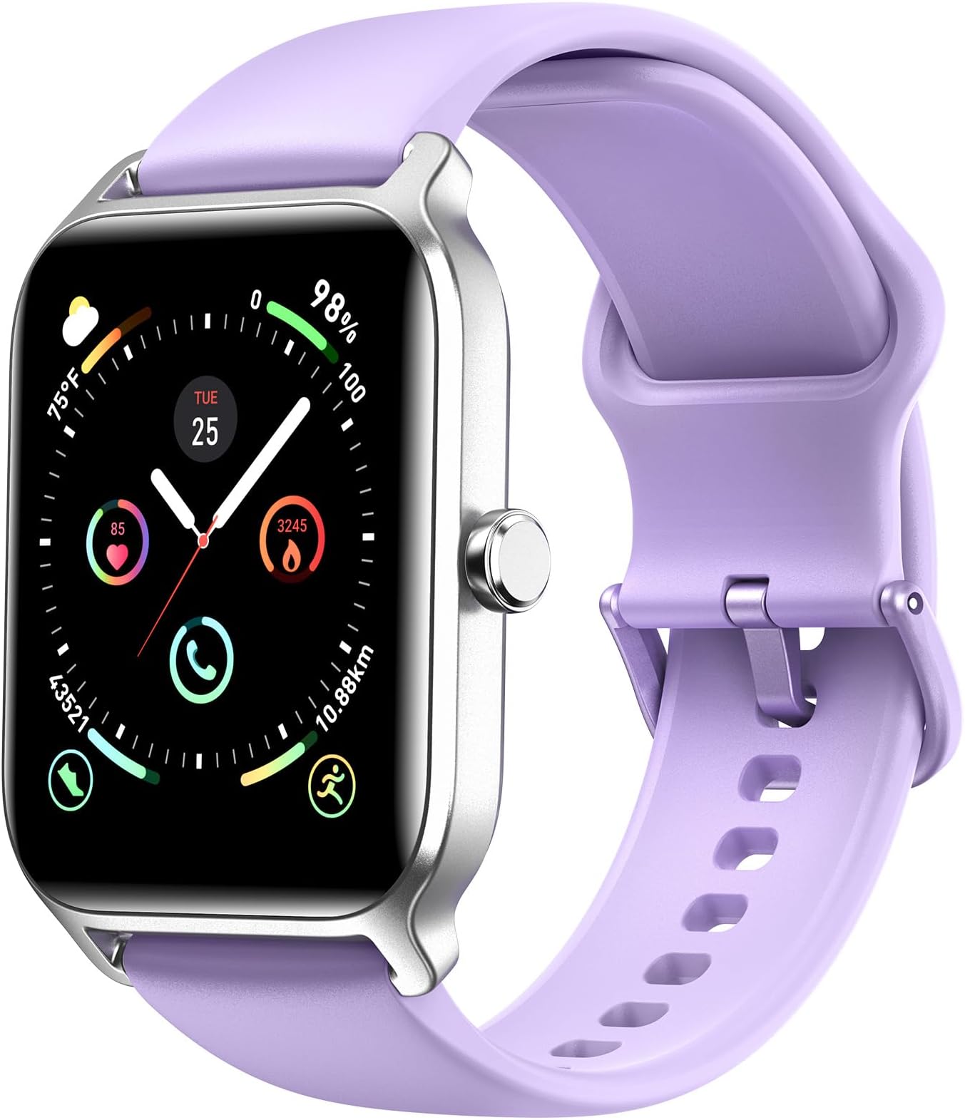 Smart Watches for Women Men, Alexa Built-in 1.8" Fitness Tracker Watch for Android iOS, Waterproof Activity Trackers with 100 Sports, GPS via Phone, Heart Rate Sleep SpO2 Monitor - Purple