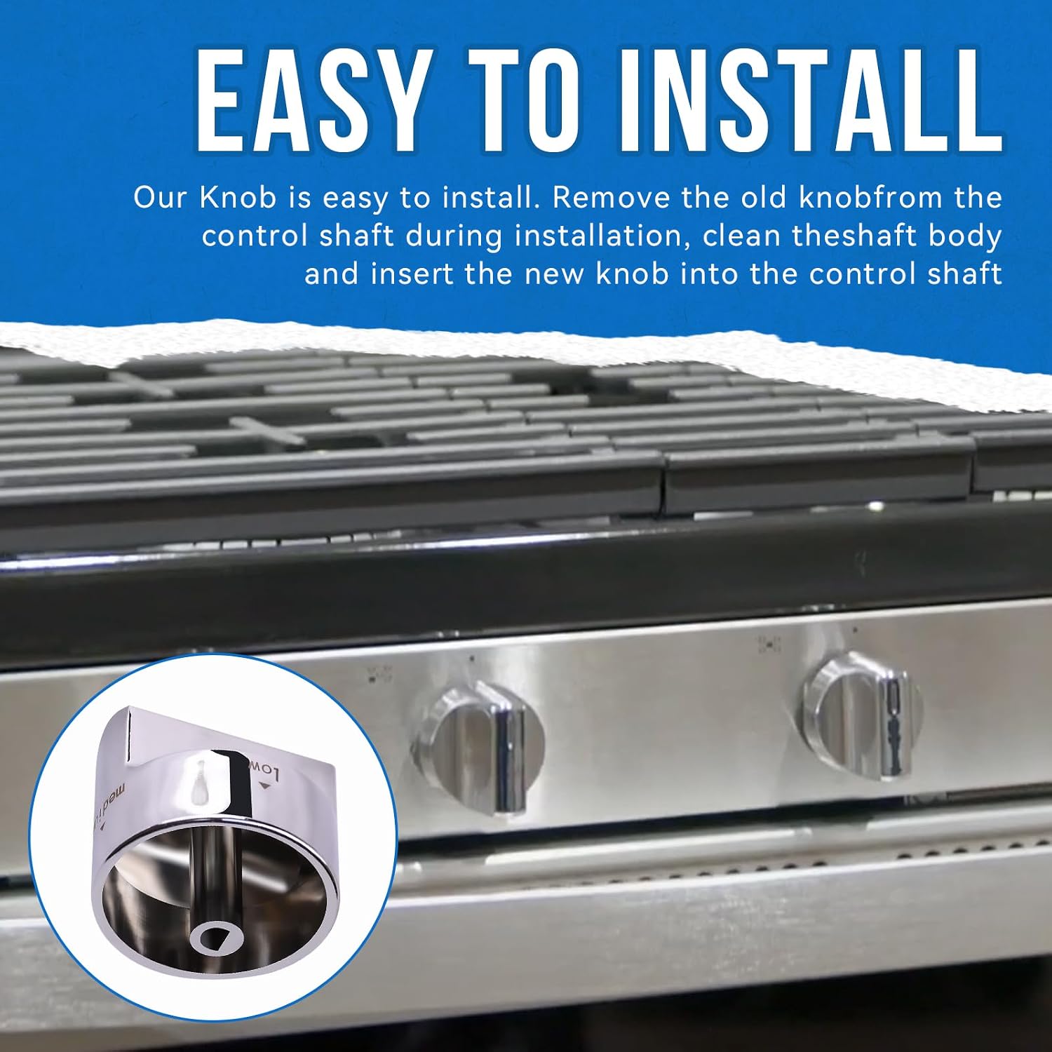 W11101439 Oven Range Burner Knob,Thickened Inner Ring Design thumbnail