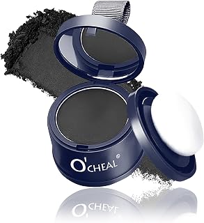 O'CHEAL Black Hairline Powder, Hair Loss Cover Up Powder, Hair Fibers for Thinning Hair, Instantly Root Touch Up Hair Color for Gray Hair Coverage, Sweatproof Hairline Shadow Powder for Men and Women
