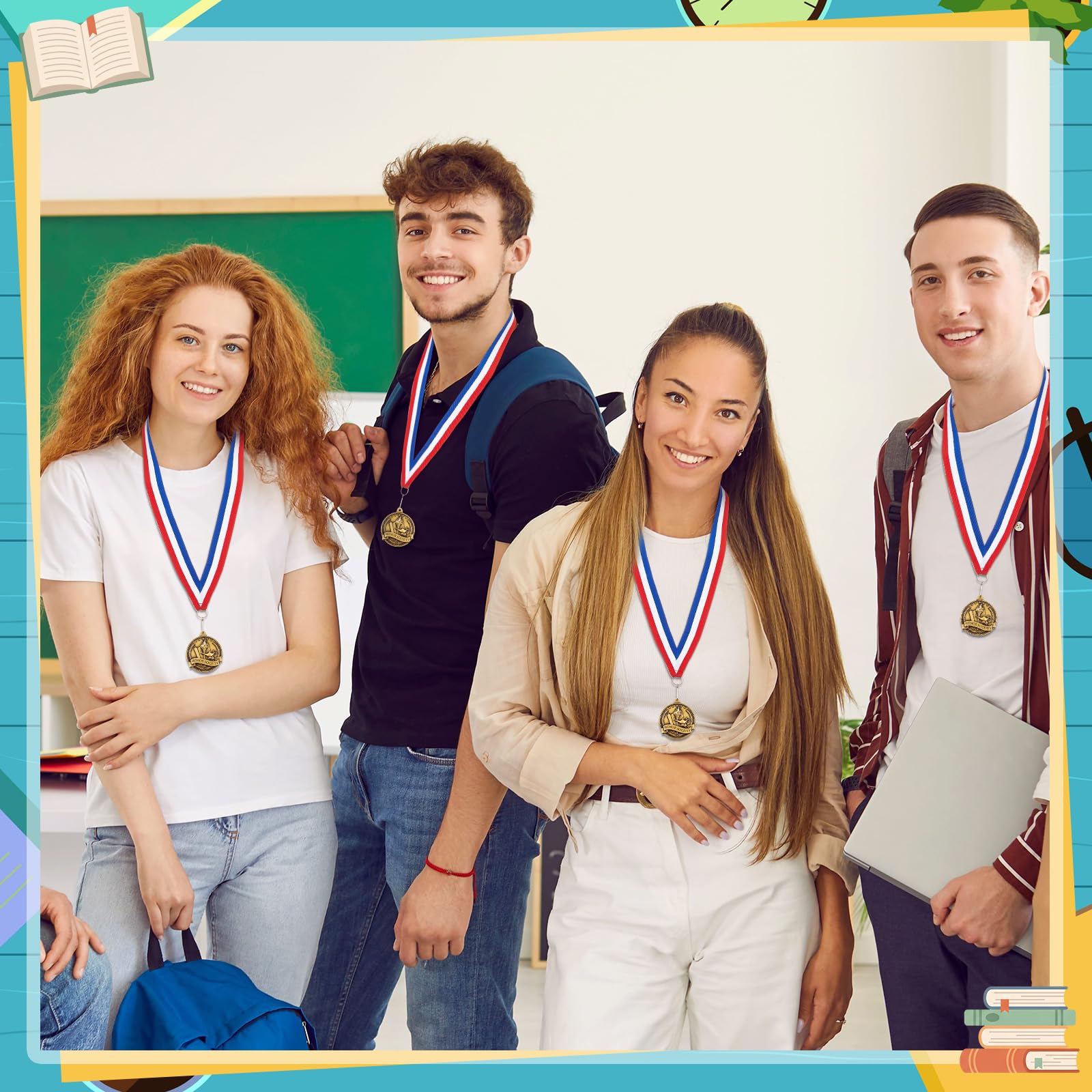 AmazingSpark 30/50/100 5,1 cm Metall Abschlussmedaillen Bulk mit Nackenband Gold Ehrenanerkennung Gewinner Medaillen Trophäe Preis Geschenk für Abschlusszeremonie Veranstaltung Wettbewerb