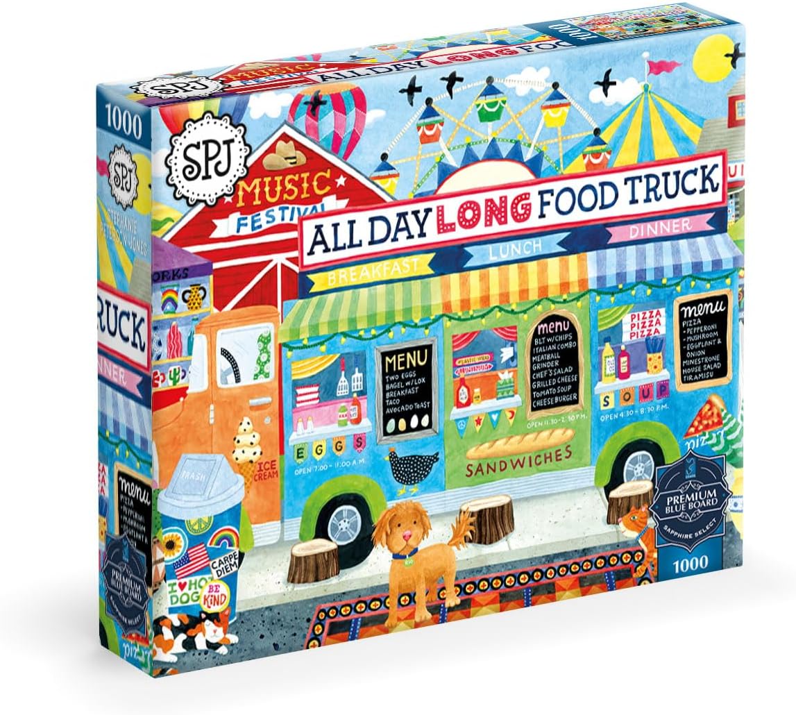 Buffalo Games - All Day Long Food Truck - Stephanie Peterson Jones - 1000 Piece Puzzle for Adults, Sapphire Select - Quality 1000 Pieces Jigsaw Puzzle